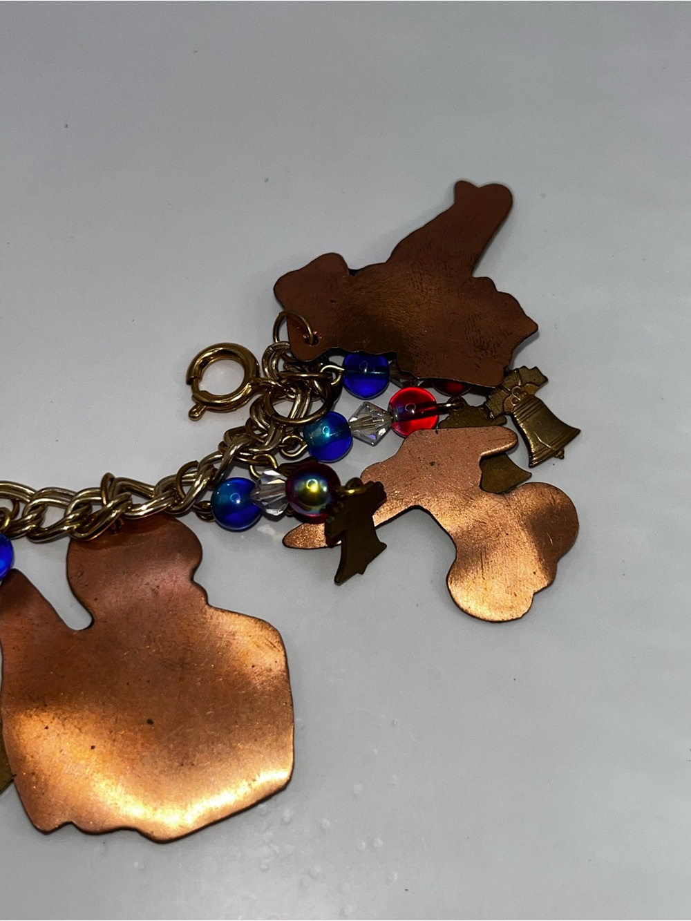 RARE!! Designs From The Deep decoupage Patriotic Americana Charm Bracelet - Picture 13 of 16